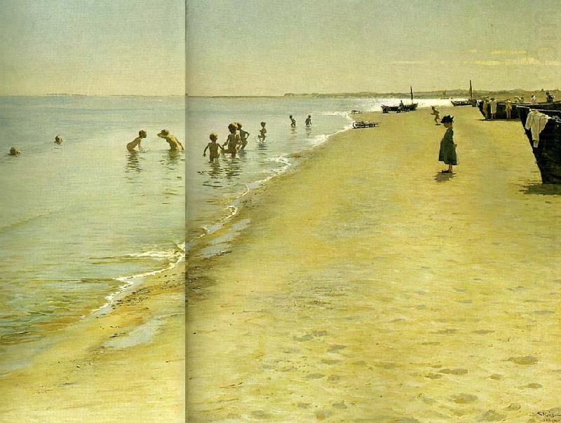 Peter Severin Kroyer sommerdag ved skagen strand china oil painting image